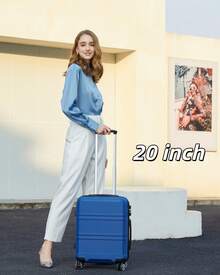 20 24 28 32 Inch Suitcase ABS PC Hard Shell Luggage Carry On Cabin Check In XL Extra Large Lightweight Spinner Wheels TSA Lock 3 Piece Set Travel - Navy Blue - View 13