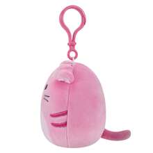 3.5 Inch Squishmallows Clip-On Geraldine Scottish Fold Cat, Pink, (SQCP00136) - Geraldine - View 3