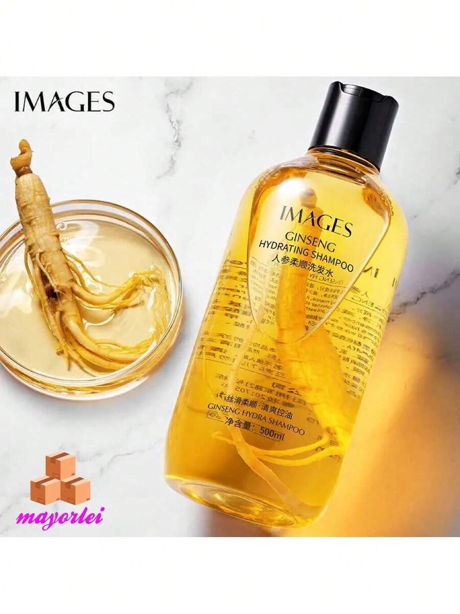Champú nutritivo para alisar Ginseng, productos nutritivos para peluquería, Control de aceite refrescante 500ml - Amarillo Mostaza - Ver 1