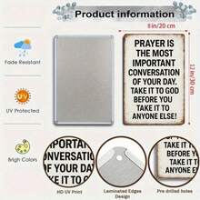 CIFbuy 1PC Vintage Tin Sign 2D Flat Wall Art 8x12 Inches, Prayer Is The Most Important Conversation Quote Inspirational Metal Plaque, M - Nhiều màu - Xem 5