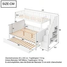 Bed Frames - White + Solid Wood + 90cm*200cm(3) - View 2