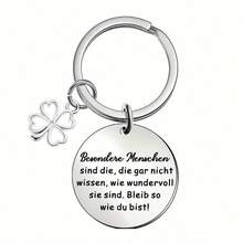 1 Stück minimalistischer Mode Glücksklee Ahorn Blatt Schlüsselanhänger, Freundschafts-Schlüsselanhänger, Geschenk zu Feiertagen, Renteneintritt, Geburtstag, lässig, süß, elegant Edelstahl Schlüsselanhänger, Taschenanhänger, Party Gastgeschenk, vielseitiges tägliches Accessoire - Silber - Übersicht 5