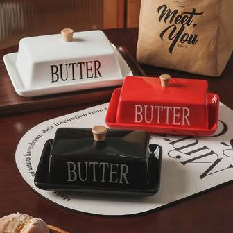 Rectangular Ceramic Butter Dish, Butter Box, Western Style Restaurant Cheese Plate, Snack Plate, Butter Dish