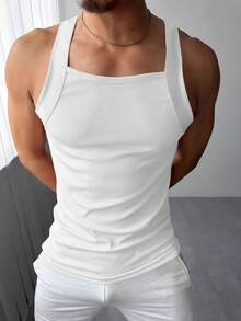 男士时尚罗纹休闲基础款背心