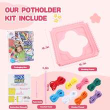 TendenciaKit de telar, kit de telar para agarrar la olla para niños, telar para agarrar la olla, kit de ganchillo para principiantes, manualidades con lazos para agarrar la olla Regalos ideales para niñas de 6 7 8 9 10 11 12 añosCalidad premium - 1 - Ver 5