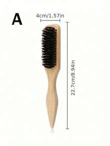 Boar Bristle Smooth Comb, Create Sleek Ponytail Hairstyle, Tame Flyaways & Frizzy Hair, Control Hairline - Wide Tooth Tail Comb, Convenient For Sectioning And Volumizing Styling - Multicolor - View 9