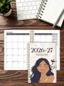 2026-2027学年月度计划本，24个月日历周计划本，适用于学习计划和时间管理，A5尺寸，学生和教师的理想之选，返校用品，2026新年礼物 - 彩色 - 查看 8