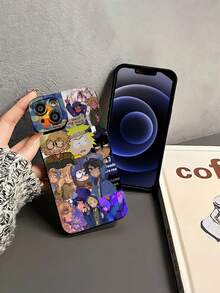 Estuche para teléfono con patrón de personajes de dibujos animados Compatible con estuches para teléfonos   17  16 Pro Max  15 Pro Max  13 y  12 Protección contra golpes y caídas Un gran regalo para familiares, amigos, seres queridos, novios, novias y para Navidad - Negro - Ver 3
