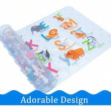 Bath Mats For Tub - Large Cartoon Non-Slip Bathroom Bathtub Mat For Toddler Anti-Slip Shower Mats For Floor 35x16Machine Washable XL Size Bathroom Mats Alphabet - Alphabet - View 3