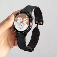 18mm 22mm 20mm Silicone Leather Watch Band, Compatible With Huawei, Garmin, Galaxy Watch 4/5/5 6 Pro Active 2 Magnetic Strap, Suitable For Amazfit GTR/GTS - Black - View 5