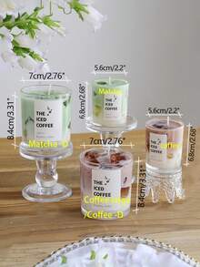 Unique Coffee/Matcha Jelly Candle, Holiday Home Decor, Perfect Gift For Her And Her Bestie, Suitable For Women, Ideal For Living Room/Bedroom Decor, Great For Birthday, Anniversary, Valentine's Day And Wedding, Ideal For New Year Party/Easter/Carnival, Personalized Gift For Men, Candle Holder, Candle Jar, 1pc