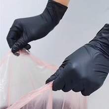 10/20/50/100pcs Black PVC Disposable Gloves - One-Time Use Cleaning Gloves, Suitable For Kitchen, Dishwashing, Household Cleaning, Latex-Free, Indoor & Outdoor, Kitchen Cleaning Gloves - Black - View 4