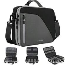 Black Double Layer Travel Cable Organizer Bag Storage Compatible With Switch Electronic Bag For 11.6 Laptop Table Gray - As Pic - View 2