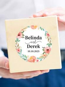 Personalized Thank You Stickers, Wedding Thank You Stickers, Floral Thank You Stickers For Party Favors, Round Thank You Sticker Seals,Personalized Printed Flower Stickers - Choose Your Floral Design And Font Combo - Custom Welcome Wedding Favor Labels - Multicolor - View 15