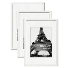 1/2/3件套白色实木艺术相框，现代家居装饰简约壁挂相框，A4尺寸带支架，可摆放或悬挂，艺术相框，30x40厘米，A3实木相框 - 白色 - 查看 15