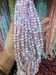 50pcs 8mm Explosion Flower Milk Cap Glass Beads - Sparkling Pendants, Bracelets, Necklaces, Earrings For DIY Jewelry Making - Small Business Craft Supplies - Grass Green - View 14