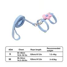 可爱花朵造型猫咪胸背带带牵引绳，舒适轻便防逃脱宠物牵引绳套装 - 彩色 - 查看 11