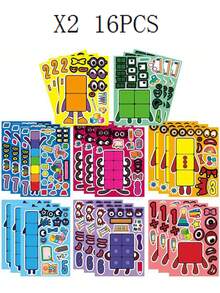 DIY Sticker Set For Building Blocks - Numbered, Colorful, Educational Stickers For Creative Play - Ideal For Parties And Holiday Gifts