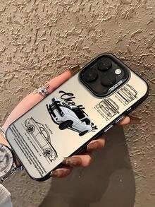 1个赛车图案手机壳，时尚汽车拆解设计，防震保护套，兼容 17/16/15/14/13/12/11/Pro/Pro Max，磨砂后盖，也适用于Galaxy系列 - 灰色 - 查看 3