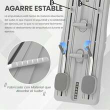 Tabla Abdominal Multifuncional, Tabla de Fitness Multiusos con Soporte para Codo, Ejercicio de Tabla Abdominal, Rodillo de Abdominales, Tabla Multifuncional Pilates con Asas Ajustables(Gris) - Multicolor - Ver 6