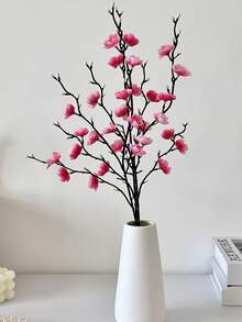6件套仿真植物花卉室内春夏装饰，包括仿真丝梅花束、仿真丝樱花枝，适用于婚礼、派对、酒店、家居装饰，不含花瓶。 - 彩色 - 查看 2