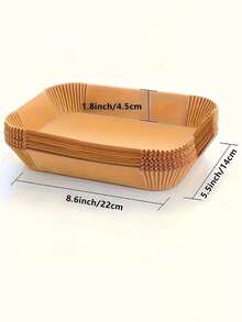 50pcs/100pcs Premium Oblong Air Fryer Liners, 8.6"X5.5" Rectangular Non-Stick Parchment Paper Sheets, Ideal For Baking, Roasting, Microwave, Suitable For Home & Commercial Kitchen, Air Fryer Accessories, Kitchen Essentials - Multicolor - View 3