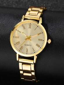 1pc Graduation Digital Small Disc Girls Steel Strap Watch And 1pc Bracelet Jewelry Set For Ladies - Multicolor - View 3