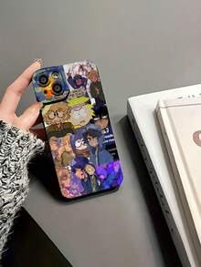 Estuche para teléfono con patrón de personajes de dibujos animados Compatible con estuches para teléfonos   17  16 Pro Max  15 Pro Max  13 y  12 Protección contra golpes y caídas Un gran regalo para familiares, amigos, seres queridos, novios, novias y para Navidad - Negro - Ver 5
