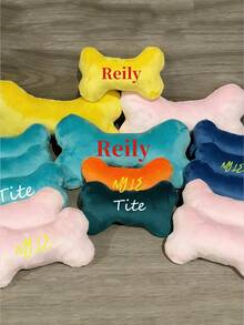 1 Stück personalisierter Hundeknochen Spielzeug, kann Haustiernahmen anpassen, personalisiertes Haustiergeschenk, modisch, farbig, retro, süß, minimalistisch, Süß Haustier-Personalisierung, einzigartig, personalisiert, geeignet für Jahrestag, Geburtstag und andere Anlässe, Haustierzubehör-Personalisierung, voller Urlaubsstimmung - Verschiedenfarbig - Übersicht 2