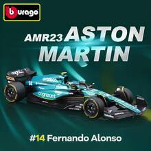 Burago 1/43 F1 AMR23 2023 & AMR25 2025 #14 Fernando Alonso Diecast Racing Car Model,  Race Car Model, Perfect Gift For Holidays, Birthdays And Collections - AMR23#14-helmet - View 2