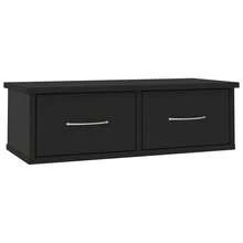 Étagère murale vidaXL avec tiroirs, noire, 60 x 26 x 18,5 cm, matériau à base de bois - Multicolore - Voir 8