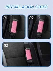 6 قطع/مجموعة طقم داخلي للسيارة - غطاء مقود جلدي مزين بأحجار الراين الملونة، مناسب للتعديل من 14.5 إلى 15 بوصة، يشمل غطاء عصا نقل السرعة، غطاء فرامل اليد، وسادة الكتف، وسادة الذراع، تصميم لامع ولامع، مناسب عالمي، للاستخدام على مدار السنة، أنيق ومريح