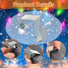 Gutter Clips For Hanging Outdoor Lights, Metal Christmas Light Clip For Outside String Lights, Weatherproof Gutter Hooks For Xmas Halloween Seasonal Rope Shingle Roof Holiday Decor - 50 - View 3