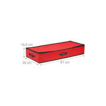 Caja de Almacenamiento de Papel de Regalo, 2 Bolsillos Interiores para Cintas de Regalo, Navidad, cumpleaos, Rojo/Negro, 1 Unidad - Rojo y black - Ver 5