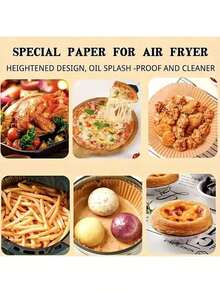 100pcs Square Disposable Air Fryer Liners (1/8 Inch), Paper Air Fryer Liners, Paper Baking Cups, Baking Sheets, Oven Accessories, Baking Tools, Kitchen Gadgets, Kitchen Supplies, Thanksgiving Gift, Christmas Gift, Halloween Gift, Valentine's Day Gift, New Year Gift - Multicolor - View 6