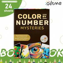 GDTME 1 pieza Libro de colorear minimalista y audaz basado en números, que contiene patrones vibrantes de animales, plantas y paisajes, regalo ideal de Navidad, regalo para papá, regalo divertido, regalo para el abuelo - Multicolor - Ver 15