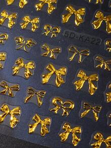 2 piezas Pegatinas de uñas de mariposa de metal dorado, Pegatinas de arte de uñas 5D en relieve con billetes de dólar, Adecuado para el Día de San Valentín, Año Nuevo, Decoración de uñas para bodas