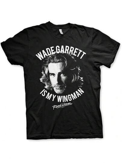 Officially Licensed Wade Garrett 'Wingman' Graphic T-Shirt - Black, 100% Cotton, Relaxed Crew Neck, Short Sleeves, Men's Fashion T-Shirt With Bold Wingman Print And Illustration,  Casual Wear | Relaxed Fit T-Shirt | High-Quality Stitching