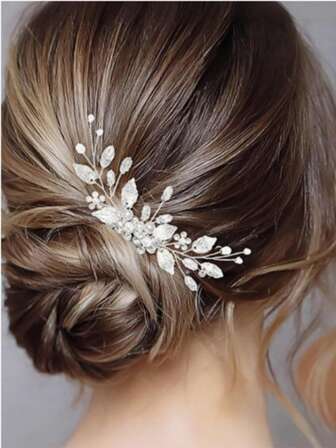 European & American Cross-Border Rhinestone Alloy Hair Comb, Traditional Chinese Style Hanfu/Qipao Hair Accessory, Wedding Bridal Headpiece