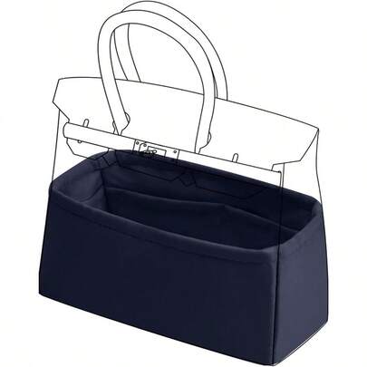 Purse Organizer Silky Smooth Fits Birkin 20/25/30/35/40/45/50 BagsSilk Luxury Handbag Tote In Bag Shapers Women Blue Nuit Color BK30 Retourne