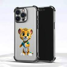 Funda para teléfono con divertido diseño de leopardo, compatible con teléfonos ,  17,  16 Pro Max,  15 Pro Max,  13 y  12. Fabricada en TPU, ofrece protección contra golpes y caídas. Un regalo perfecto para niños, amigos, cumpleaños y ocasiones especiales. - Negro - Ver 6