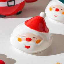 1pc Cute Santa Claus Mug With Spoon, 430ml/14.54oz 3D Santa Face Creative Coffee Cup, Large Capacity, Reusable Milk/Tea Cup, Suitable For Restaurant, Home, Party, Cafe, Christmas Gift - Multicolor - View 6
