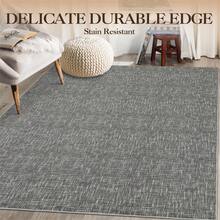 Techigher Living Room Rugs, Washable Non Slip Stain Resistant Large Rug,  Low Pile Soft Carpet With Non-Slip Backing For Bedroom Dining Room Children Room - Grey - View 9