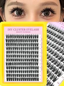 384/192 Cluster Beginner-Friendly Single-Knot Light Brown C-Curl Tapered Tip False Eyelashes | Fluffy DIY Cluster Fake Lashes 8-18mm Mixed Length | Easy To Wear Natural Lengthening Lashes, Suitable For Daily/Party And All Eye Shapes - C - View 8