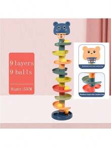 [Đồ chơi cảm giác Montessori] Bóng lăn cho bé, Đồ chơi thông minh giáo dục sớm 0-36 tháng, Bộ bóng trượt đẩy kéo, Đồ chơi giáo dục rèn luyện cảm giác cho trẻ em, Trò chơi tương tác giữa cha mẹ và con cái - Nhiều màu - Xem 13