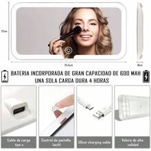 Espejo de Vanidad para Auto, Espejo para Carro con de brillo ajustable, Espejo De Visera Recargable por, 48 Lmpara y 3 Modos de Luz, Regalo para Damas, Para Auto, Camiones - inicial - Ver 7