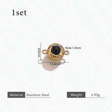 1Set Of 304 Stainless Steel 18K Gold-Plated Multi-Style Natural Stone Diamond-Studded Magnetic Snap Connector DIY Charms Jewellery Necklace Anb Bracelet Making Supplies Accessories Woman's Stainless Steel Jewellery Making Accessories Handmade Accessories Stainless Steel Ladies' Jewellery Woman's Handmade Accessories Suitable For Ladies' Daily Wear - Natural Stone Connector - View 16