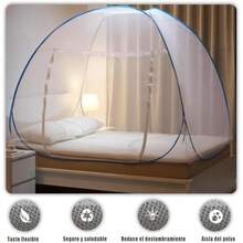 Mosquitero para Cama, mosquitero Plegable para Cama, mosquitero Plegable,Doble Puerta con Fondo,Tienda mosquitera150x200cm(2*1.8 azul1) - Multicolor - Ver 3