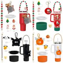 1pc Cup Accessories Set Compatible With Stanley Cup 40 Oz, Christmas/Halloween Cup Decorations - Orange-green - View 1