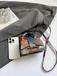 High-Quality Lipstick Pouch, Mini Square Bag, New Solid Color Versatile Handbag, Women Bag - Blue - View 4